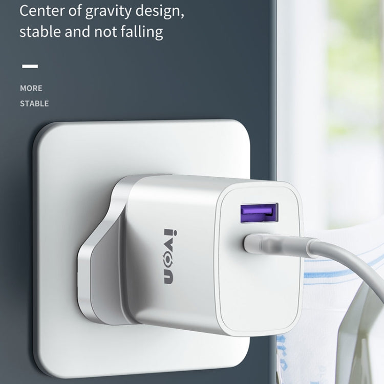 IVON AD52 18W USB-C / Type-C + USB Doble Puerto PD Carga Rápida