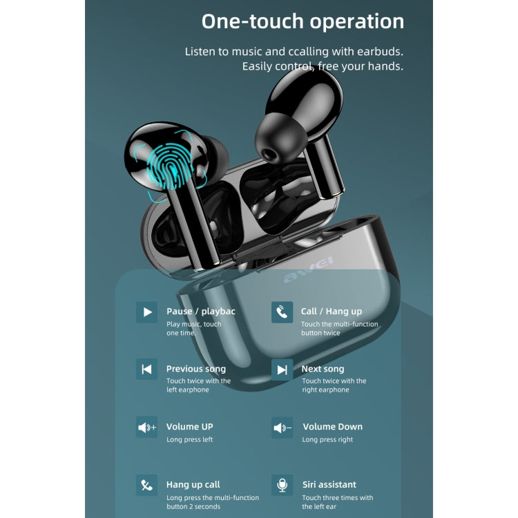 Wei T29 Bluetooth V5.0 TWS Auriculares deportivos inalámbricos verdaderos con estuche de carga