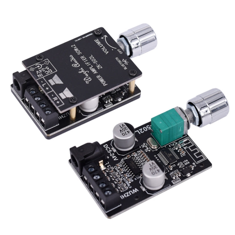 ZK-502L Bluetooth 5,0 12/24V Placa amplificadora de potencia Digital de Audio estéreo inalámbrico 50Wx2 Amplificador Bluetooth, sin carcasa, ZK-502L without Shell