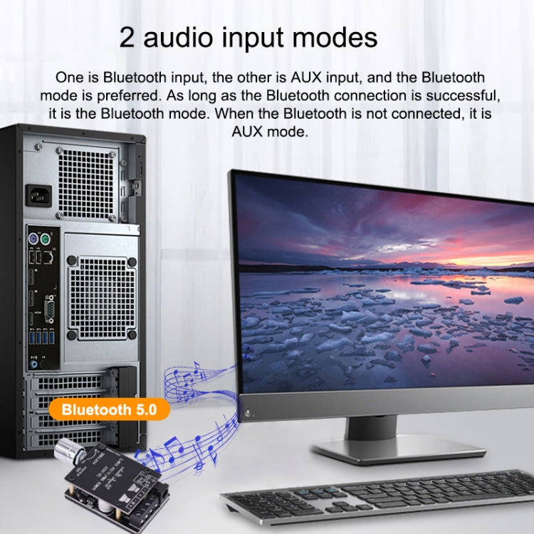 ZK-502L Bluetooth 5,0 12/24V Placa amplificadora de potencia Digital de Audio estéreo inalámbrico 50Wx2 Amplificador Bluetooth, sin carcasa, ZK-502L without Shell