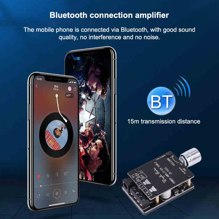 ZK-502L Bluetooth 5.0 12/24V Placa amplificadora de potencia digital de audio estéreo inalámbrico 50Wx2 Amplificador Bluetooth, con carcasa, ZK-502L with Shell