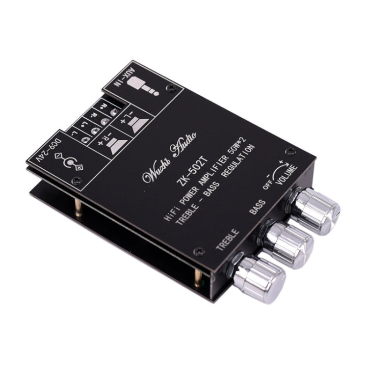 ZK-502T Bluetooth 5,0 50W x 2 inalámbrico TPA3116D2 estéreo HiFi Clase D Placa de Amplificador Amplificador de Audio estéreo, ZK-502T
