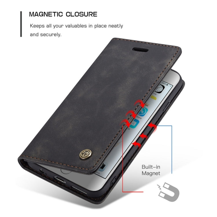 CaseMe-013 Funda de cuero con tapa horizontal esmerilada retro multifuncional para iPhone 6/6s, con ranura para tarjeta, soporte y billetera, For iPhone 6 / 6s