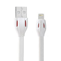 REMAX RC-035i Laser Series 1m 2.1A Cable cargador de sincronización de datos de 8 pines a USB con indicador LED, White, Gold
