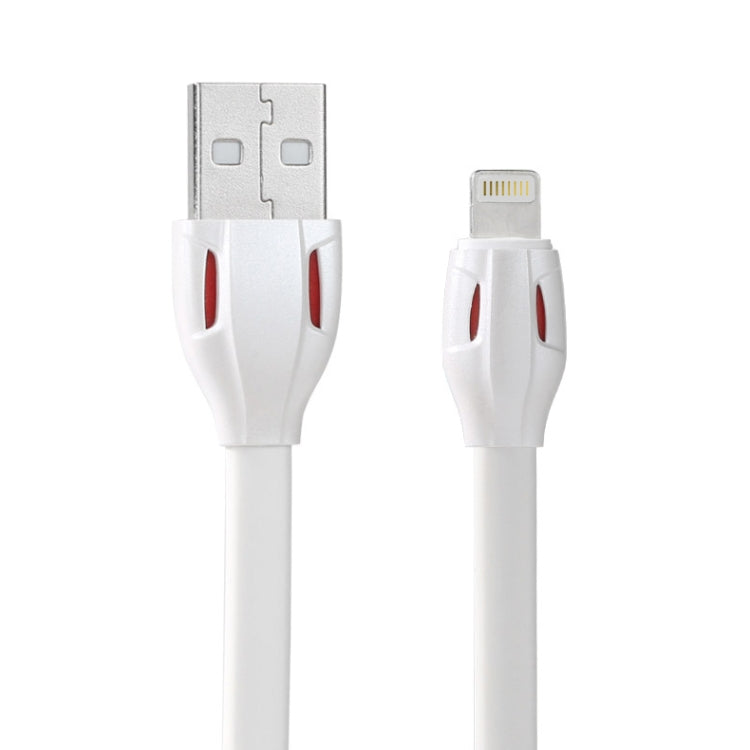 REMAX RC-035i Laser Series 1m 2.1A Cable cargador de sincronización de datos de 8 pines a USB con indicador LED, White, Gold