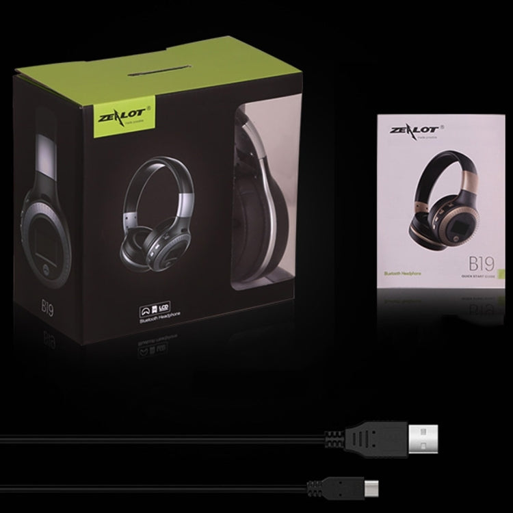 Zealot B19 Auriculares de música estéreo Bluetooth con diadema plegable y pantalla para iPhone, Galaxy, Huawei, Xiaomi, LG, HTC y otros teléfonos inteligentes