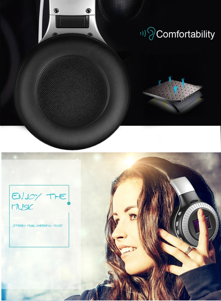 Zealot B19 Auriculares de música estéreo Bluetooth con diadema plegable y pantalla para iPhone, Galaxy, Huawei, Xiaomi, LG, HTC y otros teléfonos inteligentes