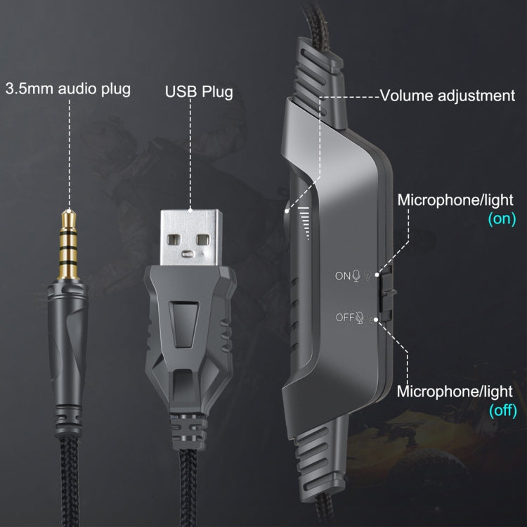 ONIKUMA K6 Auriculares estéreo envolventes para juegos con micrófono y luces RGB