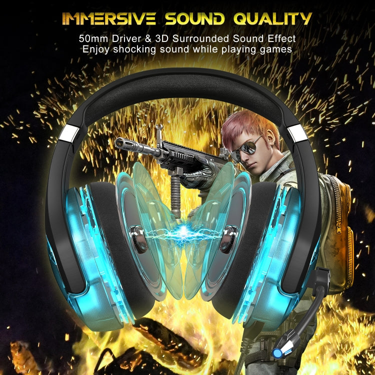 ONIKUMA K1 PRO Auriculares estéreo envolventes para juegos con micrófono y luces LED