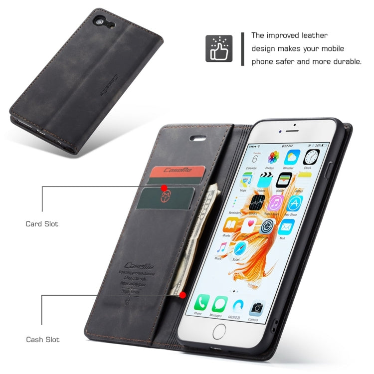 CaseMe-013 Funda de cuero con tapa horizontal esmerilada retro multifuncional para iPhone 6 Plus / 6s Plus, con ranura para tarjeta, soporte y billetera, For iPhone 6 Plus / 6s Plus