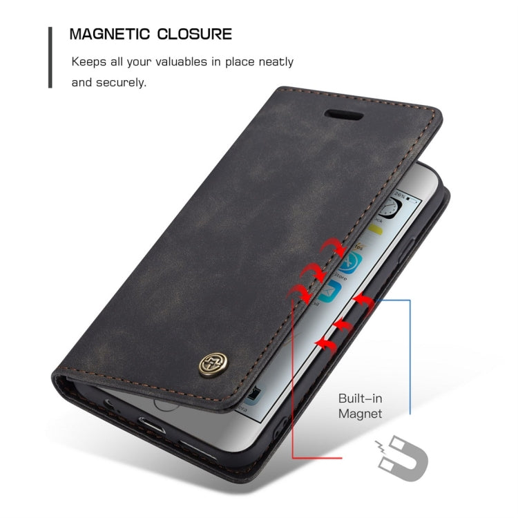 CaseMe-013 Funda de cuero con tapa horizontal esmerilada retro multifuncional para iPhone 6 Plus / 6s Plus, con ranura para tarjeta, soporte y billetera, For iPhone 6 Plus / 6s Plus