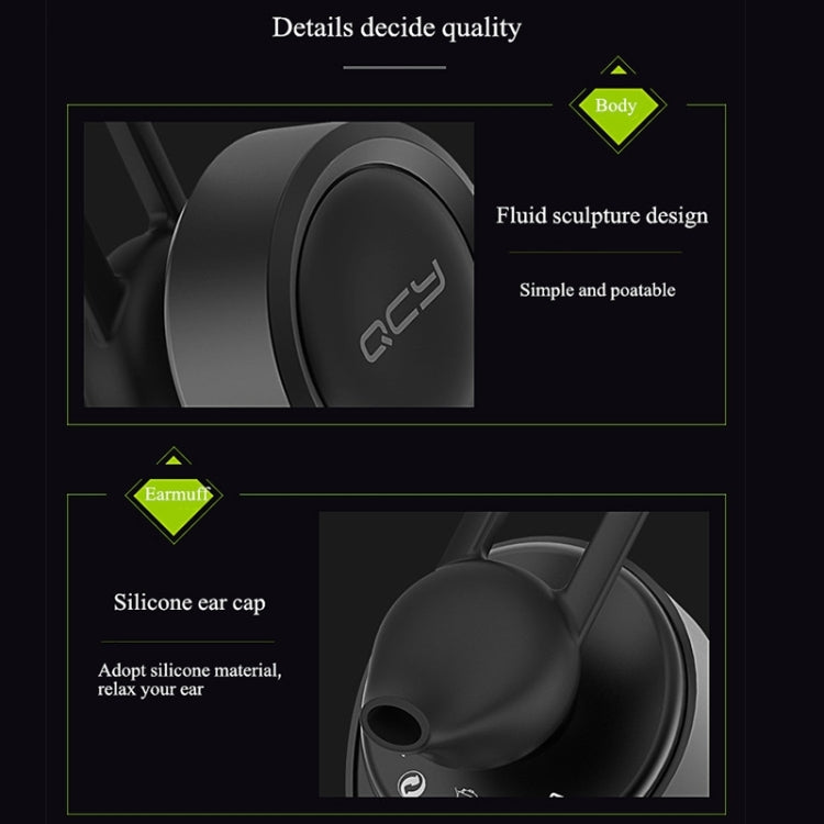 QCY J11 Auricular inalámbrico Bluetooth 4.1 de conducción universal con micrófono para teléfonos inteligentes u otros dispositivos Bluetooth, distancia efectiva de Bluetooth: 10 M