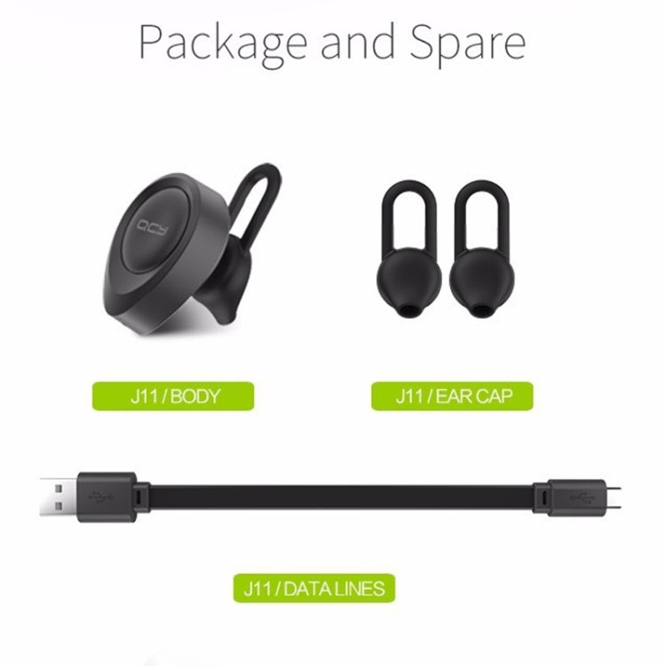 QCY J11 Auricular inalámbrico Bluetooth 4.1 de conducción universal con micrófono para teléfonos inteligentes u otros dispositivos Bluetooth, distancia efectiva de Bluetooth: 10 M
