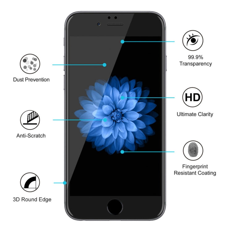 ENKAY Hat-Prince 0,26 mm 9H Dureza superficial 6D Película de vidrio templado de pantalla completa con borde curvo para iPhone 6 Plus y 6s Plus, For 6 Plus & 6s Plus