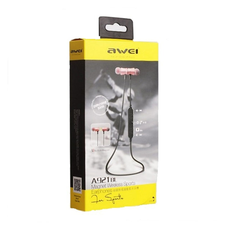 AWEI A921BL Auricular Bluetooth magnético deportivo inalámbrico con control por cable + micrófono