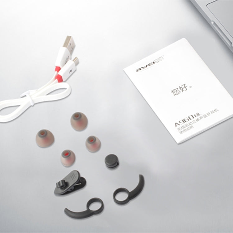 Auricular Bluetooth inalámbrico deportivo AWEI A960BL con control de cable, compatible con llamadas manos libres