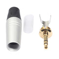 Mini conector de Audio de 3,5mm, adaptador de auriculares chapado en oro para auriculares estéreo DIY, auriculares y auriculares de reparación, Silver