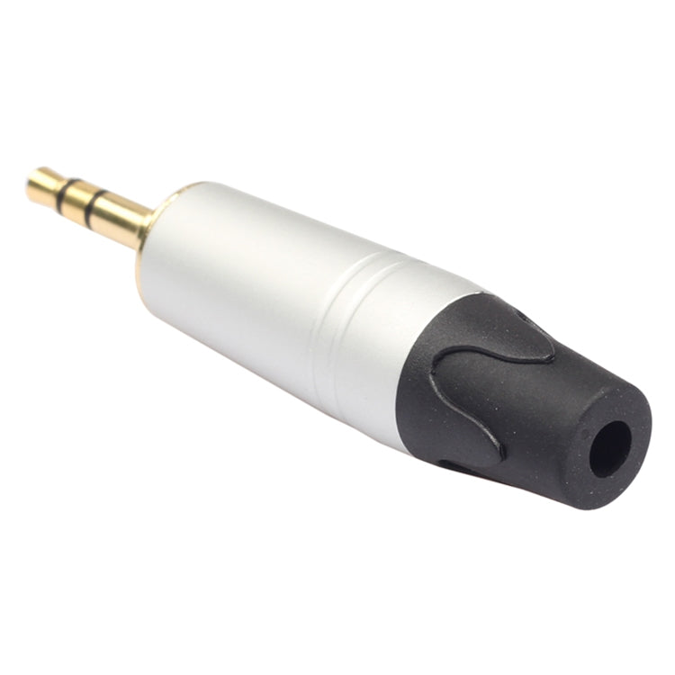 Mini conector de Audio de 3,5mm, adaptador de auriculares chapado en oro para auriculares estéreo DIY, auriculares y auriculares de reparación, Silver
