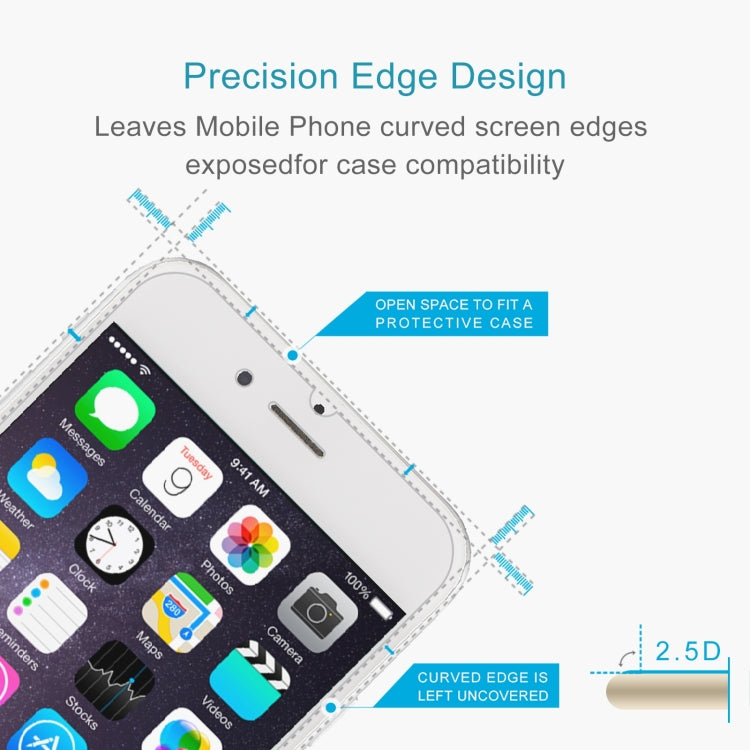 Película de vidrio templado de pantalla no completa 2.5D para iPhone 8/7/6/6S, For iPhone 8 / 7 / 6 / 6S(1 PC)