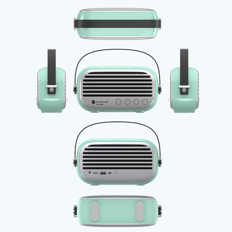 NewRixing NR-3000 elegante altavoz Bluetooth para el hogar con función de llamada manos libres, compatible con tarjeta TF, USB, FM y AUX