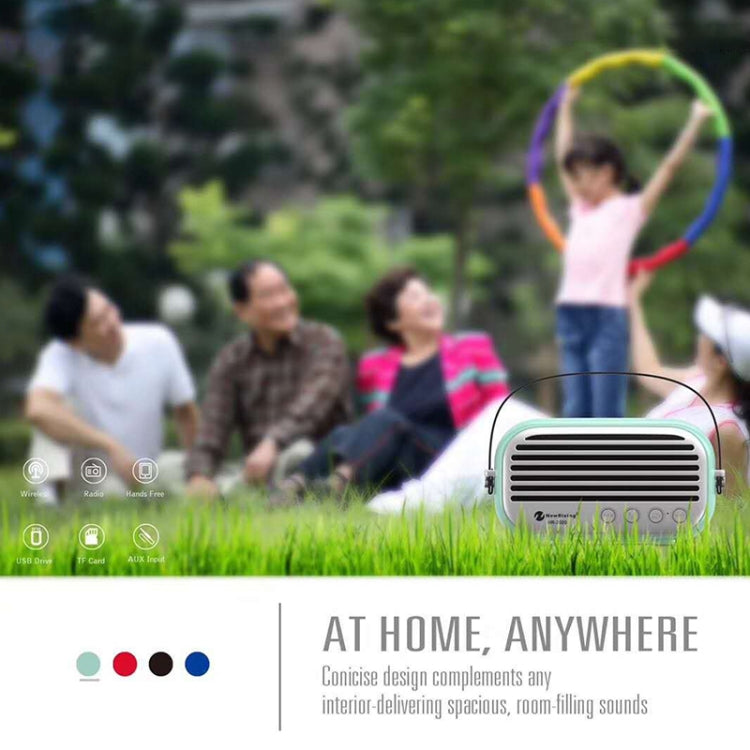 NewRixing NR-3000 elegante altavoz Bluetooth para el hogar con función de llamada manos libres, compatible con tarjeta TF, USB, FM y AUX