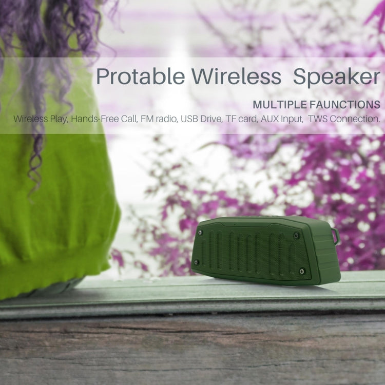 NewRixing NR-4019 Altavoz Bluetooth portátil para exteriores con función de llamada manos libres, compatible con tarjeta TF, USB, FM y AUX