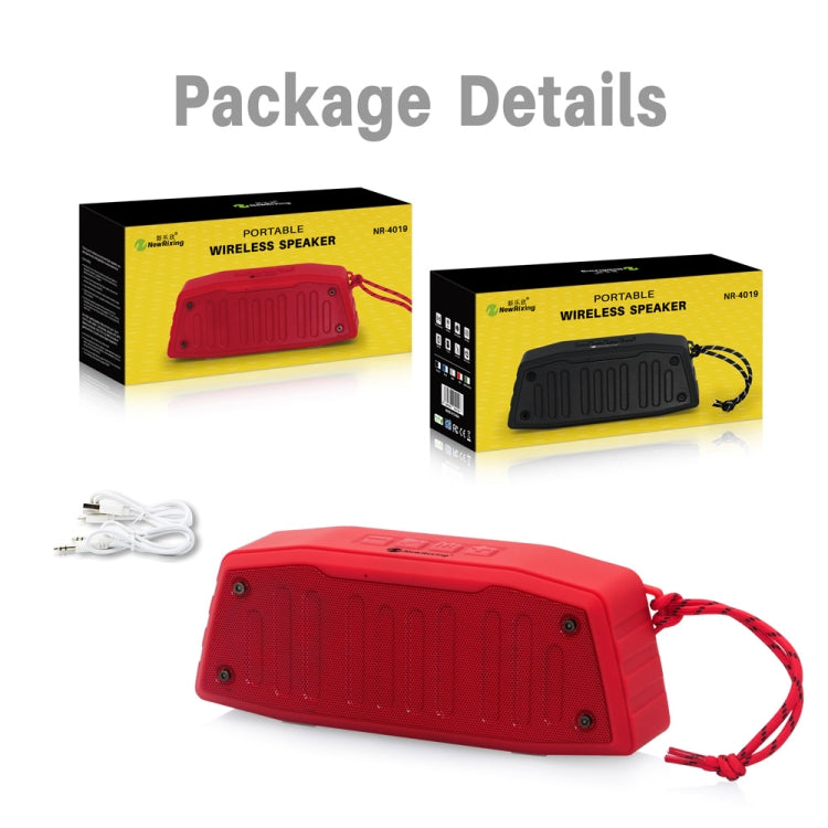 NewRixing NR-4019 Altavoz Bluetooth portátil para exteriores con función de llamada manos libres, compatible con tarjeta TF, USB, FM y AUX