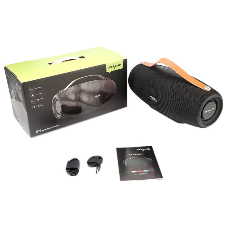 ZEALOT S27 Altavoz Bluetooth inalámbrico de graves multifuncional, micrófono incorporado, compatible con llamadas Bluetooth, tarjeta AUX y TF y altavoces de 1x93 mm + 2x66 mm, S27