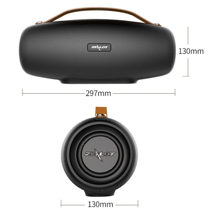 ZEALOT S27 Altavoz Bluetooth inalámbrico de graves multifuncional, micrófono incorporado, compatible con llamadas Bluetooth, tarjeta AUX y TF y altavoces de 1x93 mm + 2x66 mm, S27
