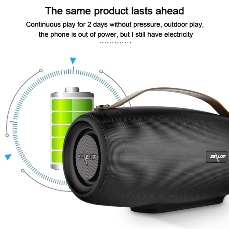 ZEALOT S27 Altavoz Bluetooth inalámbrico de graves multifuncional, micrófono incorporado, compatible con llamadas Bluetooth, tarjeta AUX y TF y altavoces de 1x93 mm + 2x66 mm, S27