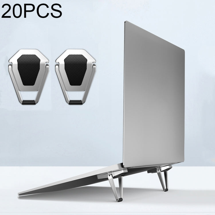20 PCS R-JUST BJ01 Soporte plegable universal para computadora portátil con forma de escudo adhesivo, 20 PCS BJ01