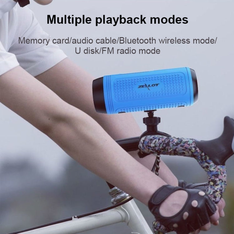 ZEALOT A1 Altavoz Bluetooth inalámbrico de graves multifuncional, micrófono incorporado, compatible con llamadas Bluetooth, tarjeta AUX, TF y luces LED