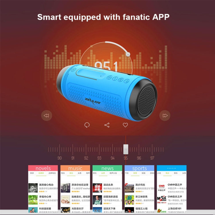 ZEALOT A1 Altavoz Bluetooth inalámbrico de graves multifuncional, micrófono incorporado, compatible con llamadas Bluetooth, tarjeta AUX, TF y luces LED