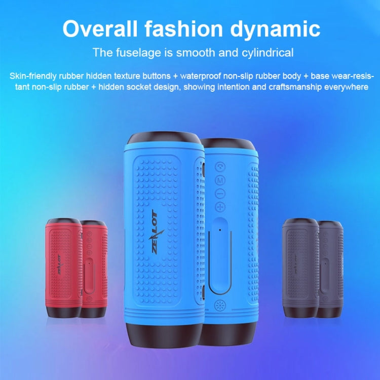 ZEALOT A1 Altavoz Bluetooth inalámbrico de graves multifuncional, micrófono incorporado, compatible con llamadas Bluetooth, tarjeta AUX, TF y luces LED