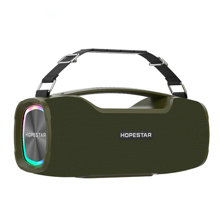 Altavoz Bluetooth portátil para exteriores HOPESTAR A6X TWS con luces musicales coloridas, soporte para banco de energía, llamadas manos libres, disco U, tarjeta TF y AUX de 3,5 mm, A6X Black, A6X Green