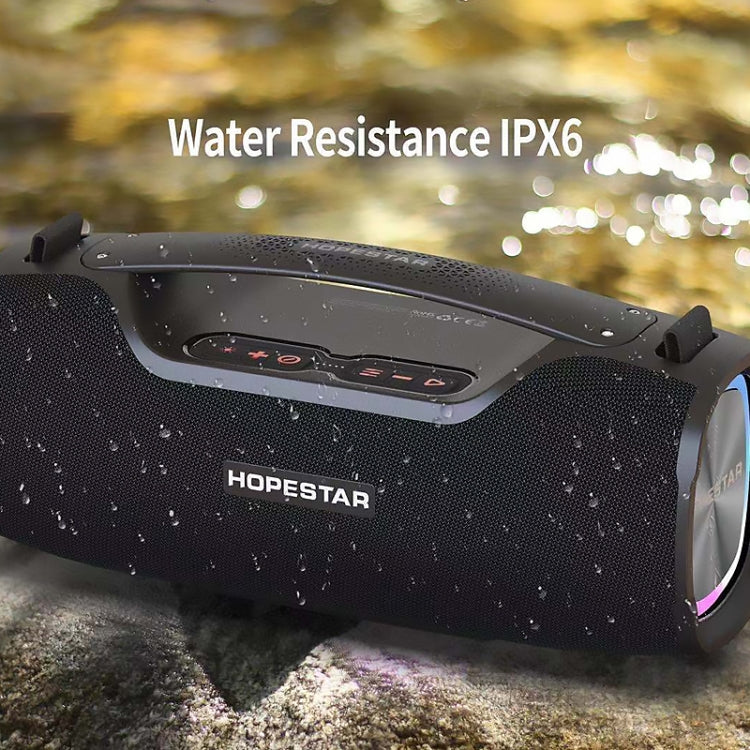 Altavoz Bluetooth portátil para exteriores HOPESTAR A6X TWS con luces musicales coloridas, soporte para banco de energía, llamadas manos libres, disco U, tarjeta TF y AUX de 3,5 mm, A6X Black, A6X Green