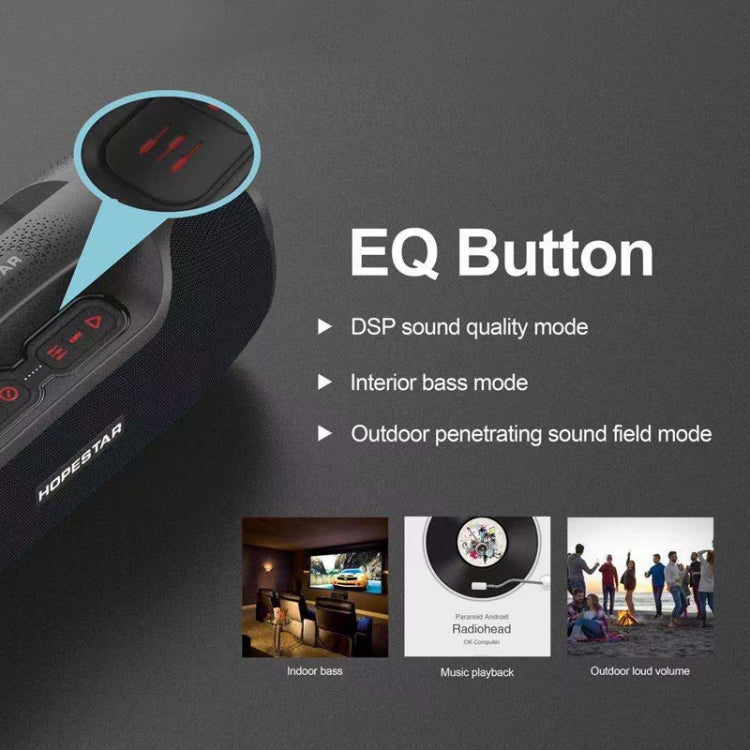 Altavoz Bluetooth portátil para exteriores HOPESTAR A6X TWS con luces musicales coloridas, soporte para banco de energía, llamadas manos libres, disco U, tarjeta TF y AUX de 3,5 mm, A6X Black, A6X Green