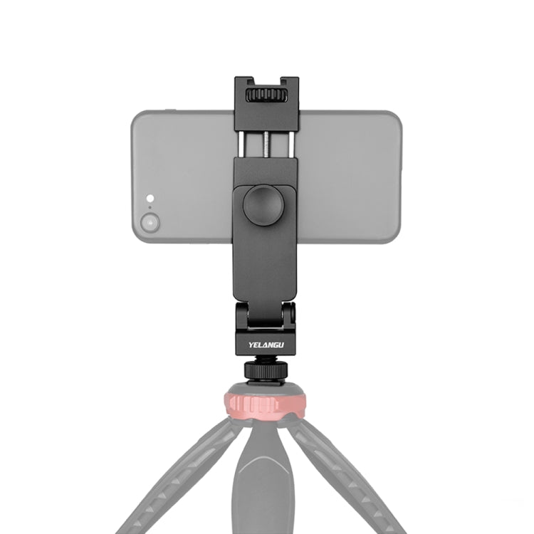 YELANGU PC10 Soporte de abrazadera de teléfono de disparo vertical horizontal giratorio de 360 grados