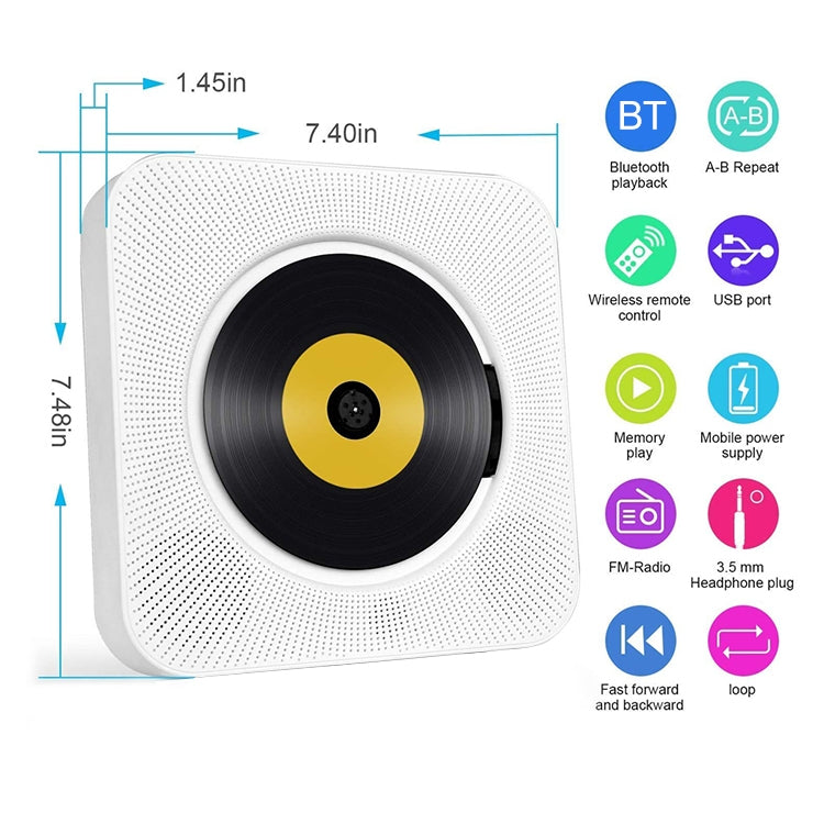 El reproductor de CD portátil con altavoz Bluetooth y pantalla digital de segunda generación con control remoto, Digital Display