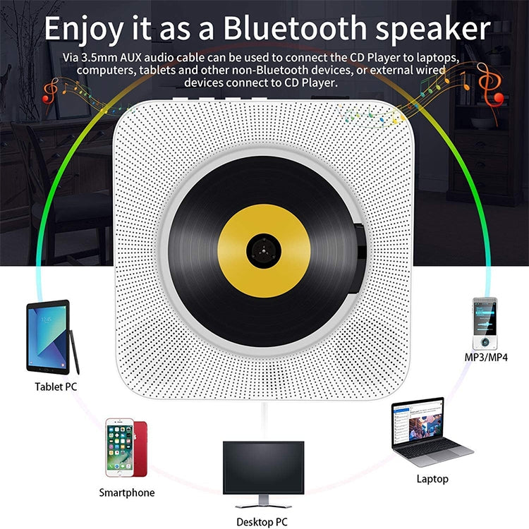 El reproductor de CD portátil con altavoz Bluetooth y pantalla digital de segunda generación con control remoto, Digital Display