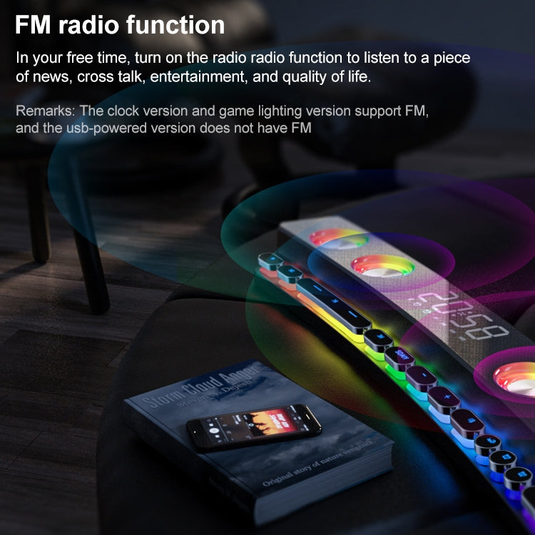 SOAIY SH39 Efecto de iluminación de espectro colorido + Botones mecánicos + Alarma de reloj + Batería Altavoz Bluetooth para juegos en casa de escritorio, Deluxe Edition