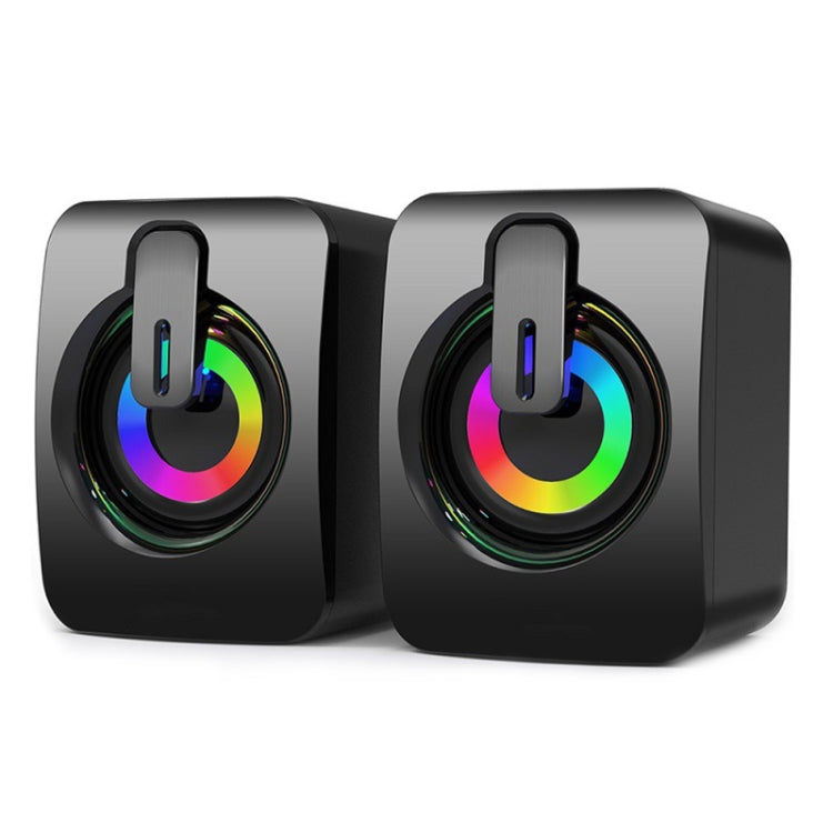 A2 USB 2.0 Mini altavoz de escritorio iluminado controlado por cable para computadora de teléfono móvil, Illuminated