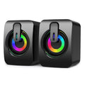 A2 USB 2.0 Mini altavoz de escritorio iluminado controlado por cable para computadora de teléfono móvil, Illuminated