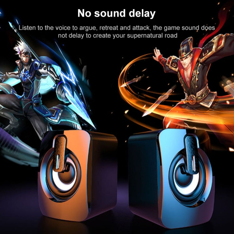 A2 USB 2.0 Mini altavoz de escritorio iluminado controlado por cable para computadora de teléfono móvil, Illuminated