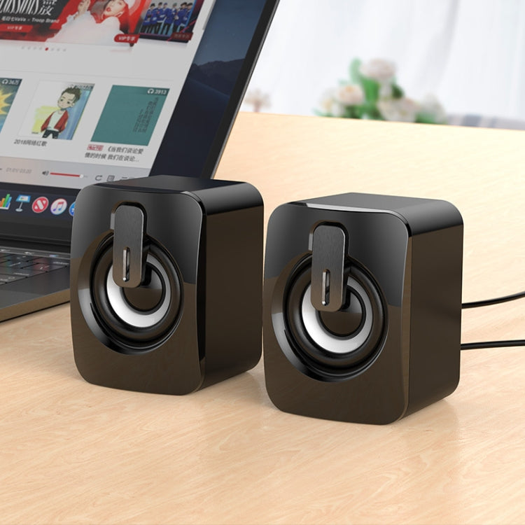 A2 USB 2.0 Mini altavoz de escritorio iluminado controlado por cable para computadora de teléfono móvil, Illuminated