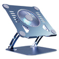 R-JUST HZ22 Ventilador de escritorio de doble propósito Soporte para computadora portátil de aleación de aluminio con luz, HZ22 (Tarnish), HZ22 (Silver)