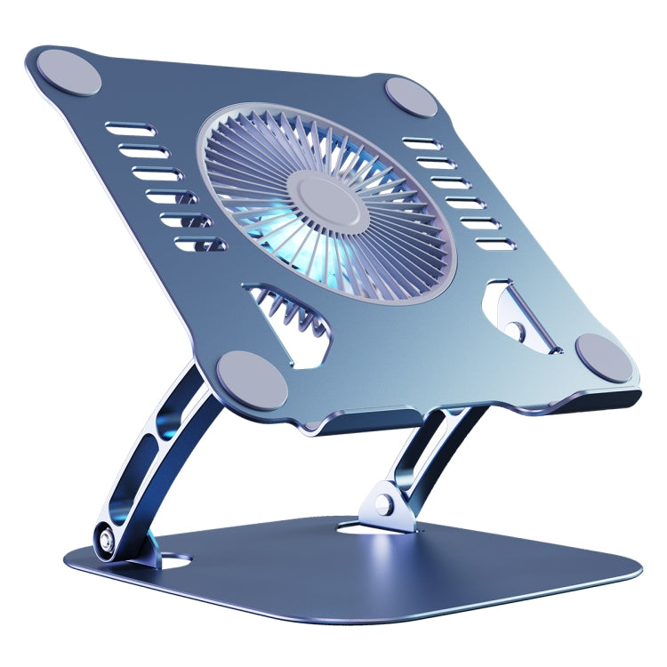R-JUST HZ22 Ventilador de escritorio de doble propósito Soporte para computadora portátil de aleación de aluminio con luz, HZ22 (Tarnish), HZ22 (Silver)
