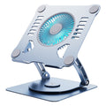 R- JUST HZ22-1 Soporte giratorio para computadora portátil de aleación de aluminio con ventilador de escritorio de doble propósito, HZ22-1 (Grey), HZ22-1 (Silver)