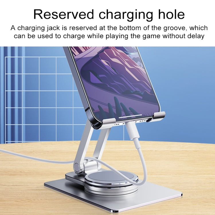 R-JUST HZ26 Soporte para teléfono plegable de aleación de aluminio giratorio de 360 grados, HZ26 Phone Holder