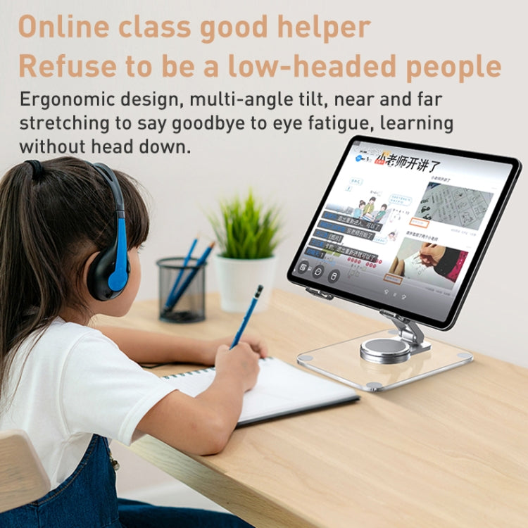 Soporte para tableta de escritorio giratorio de 360 grados acrílico R-JUST T632, T632 Tablet Stand